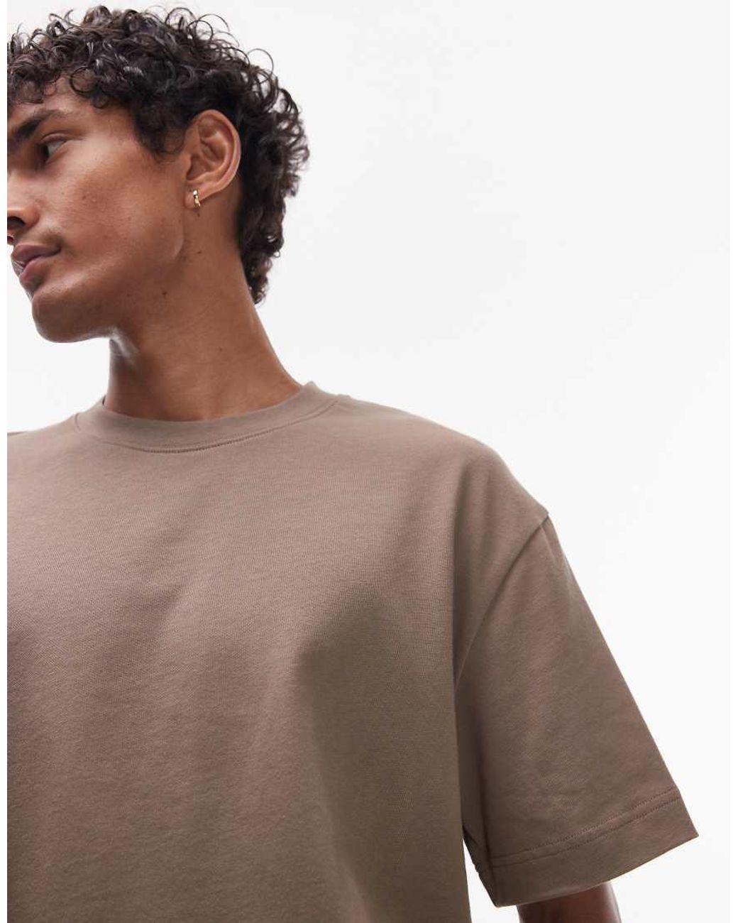 Topman Brown Relaxed Fit T-shirt for men