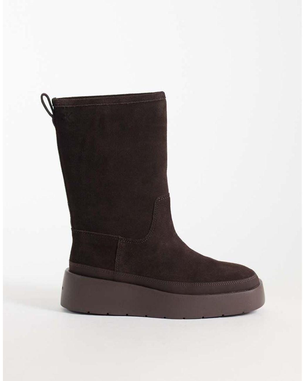 Calvin Klein Black Suede Flatform Boots With