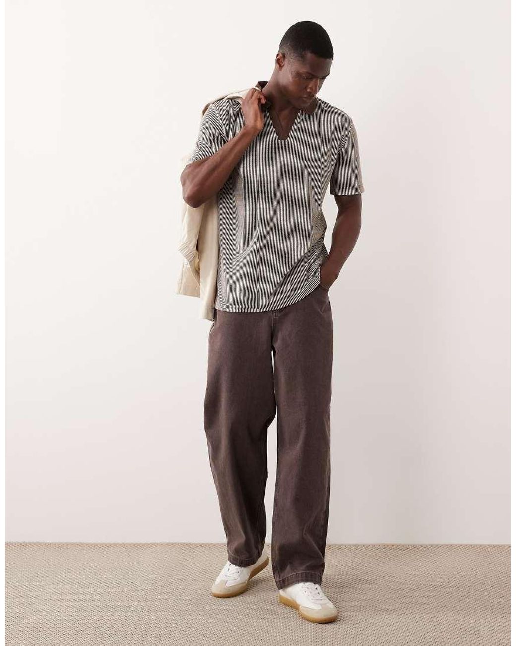Brave Soul Brown Short Sleeve Polo Top for men