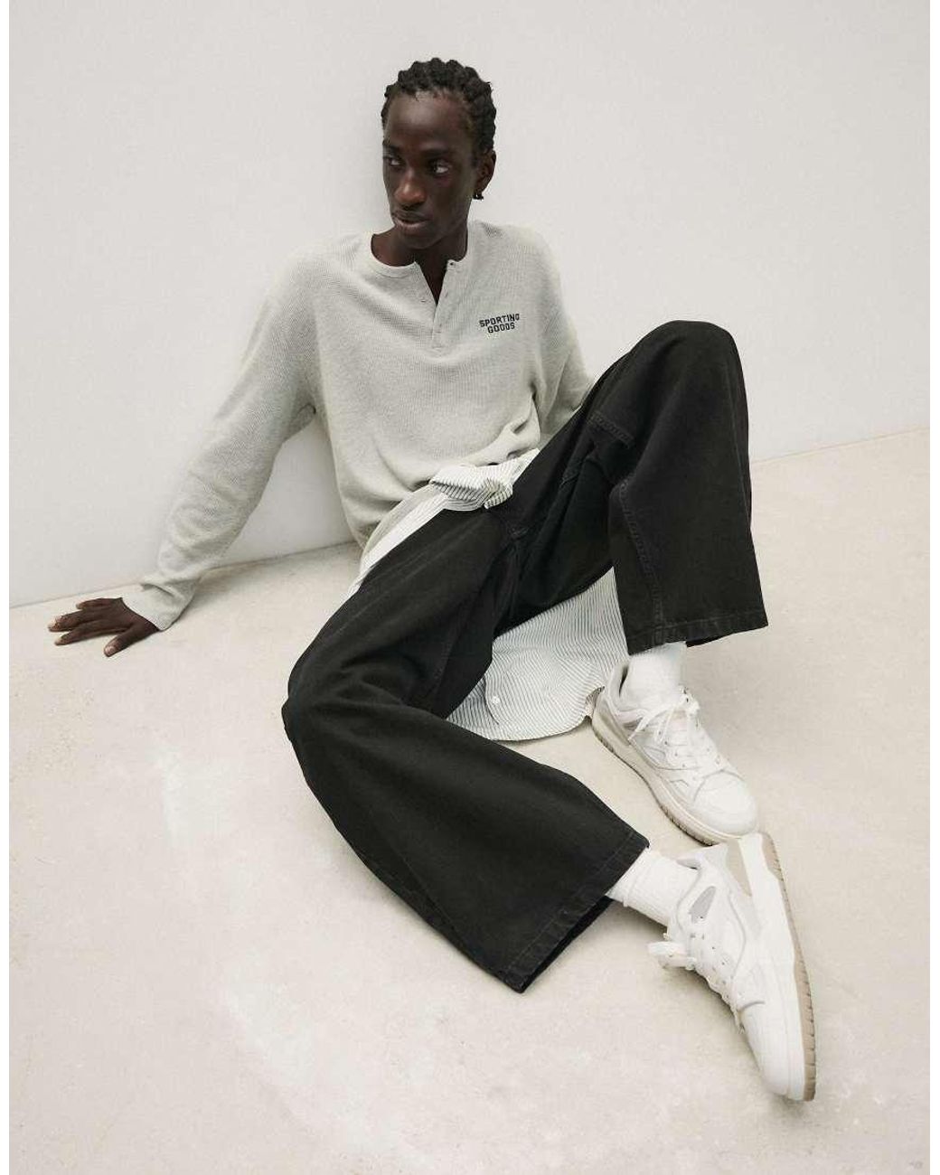 Bershka White Multi-Piece Chunky Trainers for men