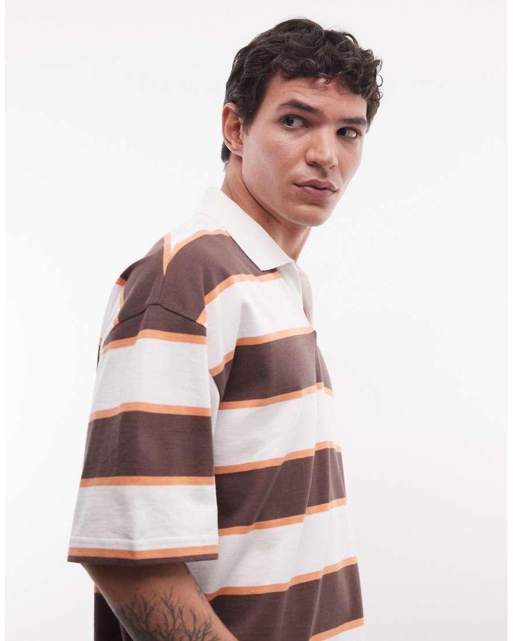 ASOS Multicolor Heavyweight Boxy Oversized Polo for men