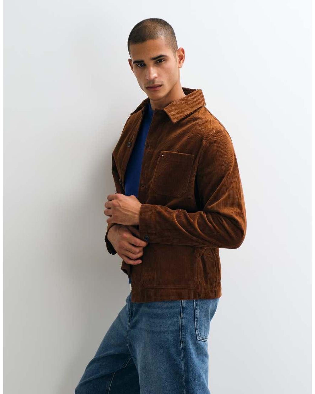 Tommy Hilfiger Brown Corduroy Chore Jacket for men
