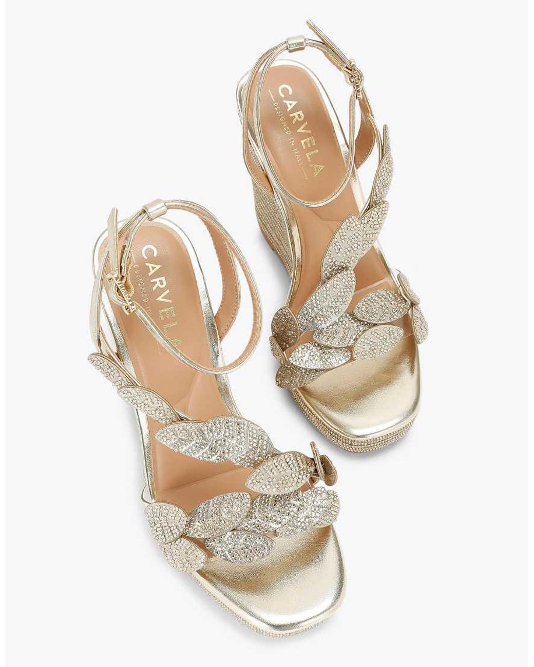 Carvela Kurt Geiger Natural Eleganza Wedge Heeled Sandals