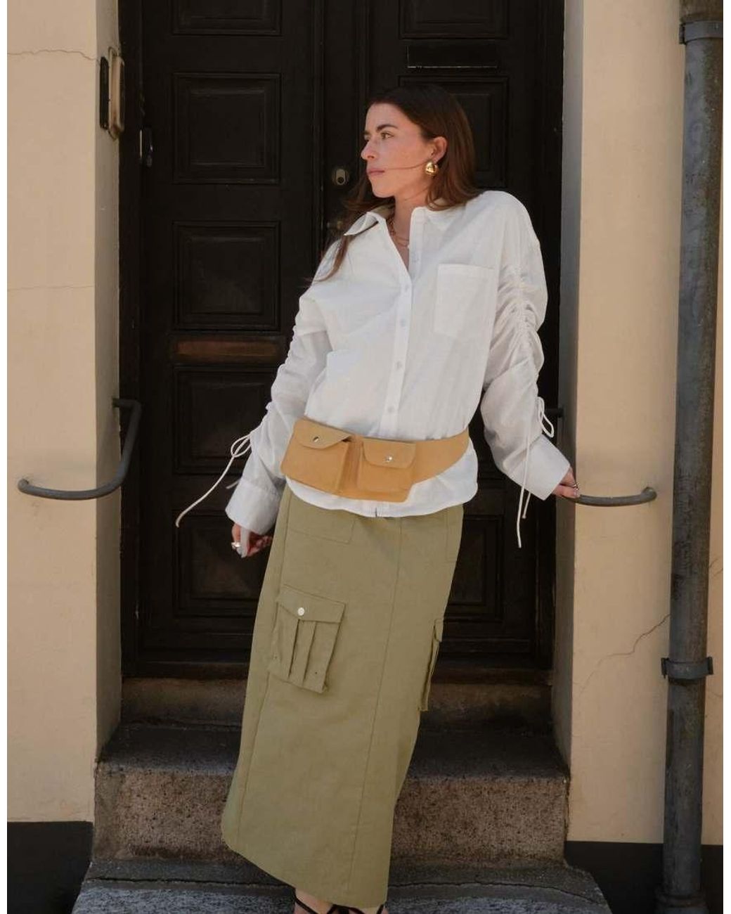 NA-KD Black X Charlotte Olivia Pocket Detail Cargo Skirt