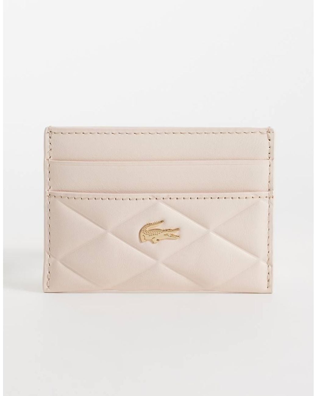 Lacoste Natural Croc Detail Quilted Leather Cardholder