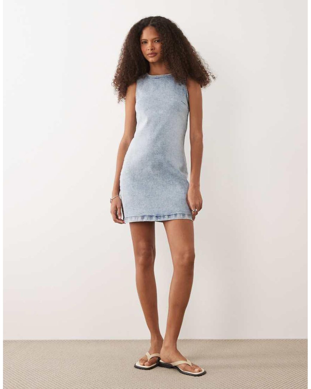 Miss Selfridge White Denim Shift Dress