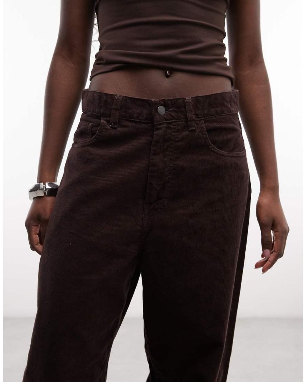 Carhartt Gray Billie Single Knee Thin Corduroy Wide Leg Trousers