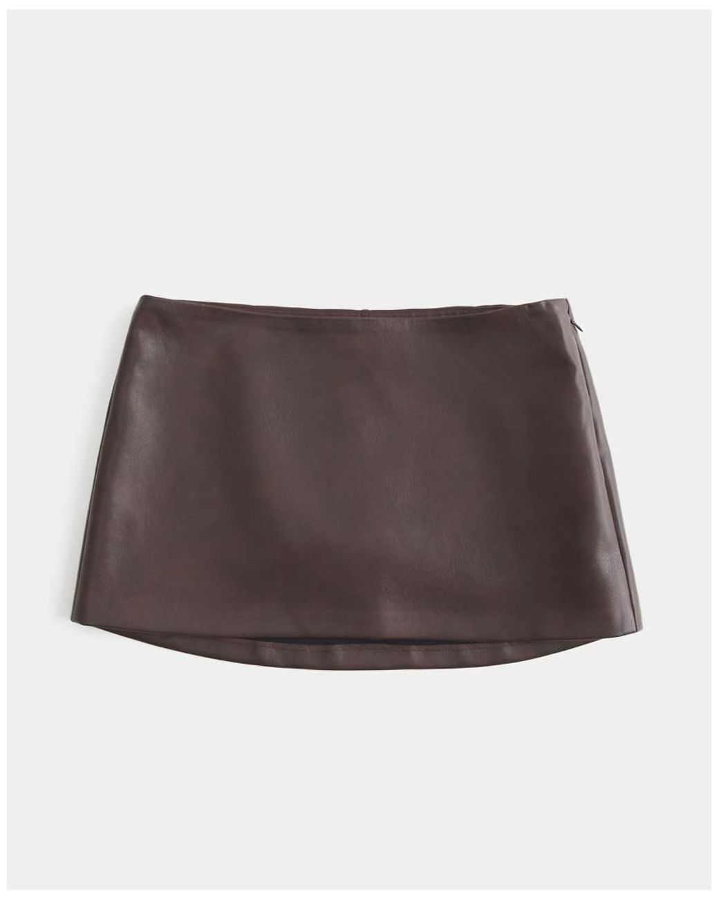 Hollister Brown Low-Rise Faux Leather A-Line Mini Skort