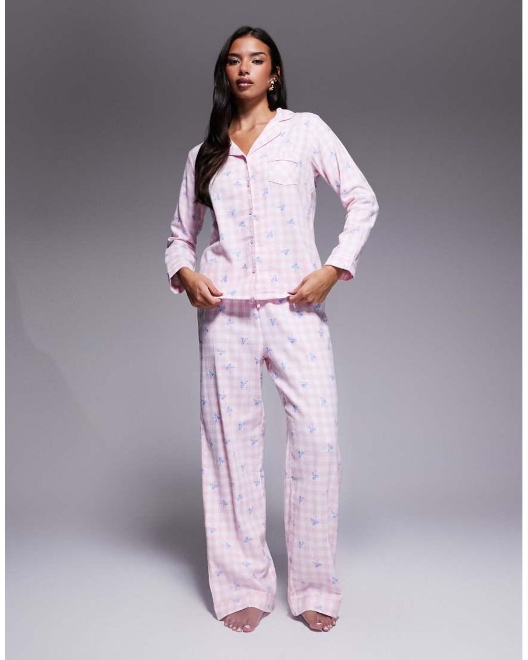 Boux Avenue Purple Fleece Long Sleeve & Pants Pj Set