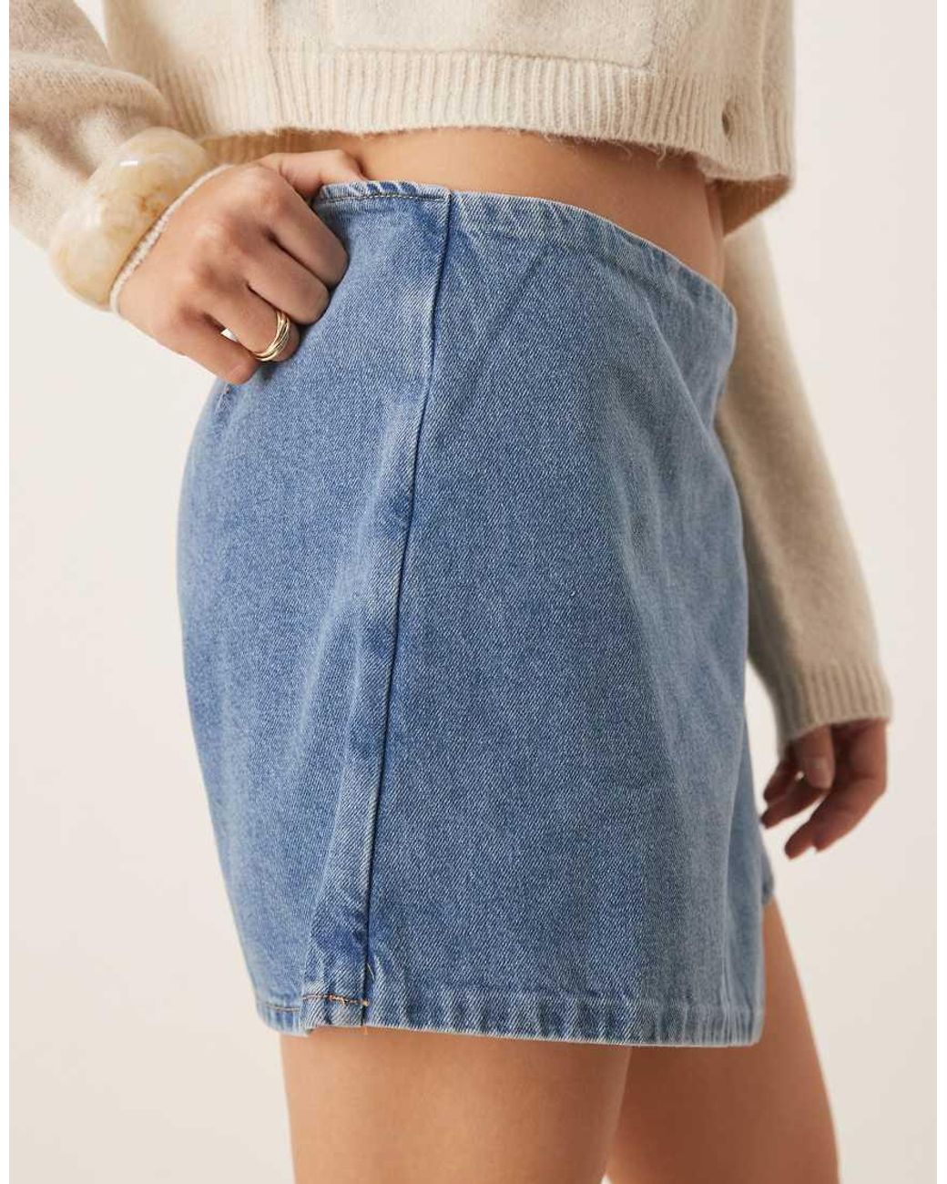 Mango Blue 100% Cotton Denim Skort