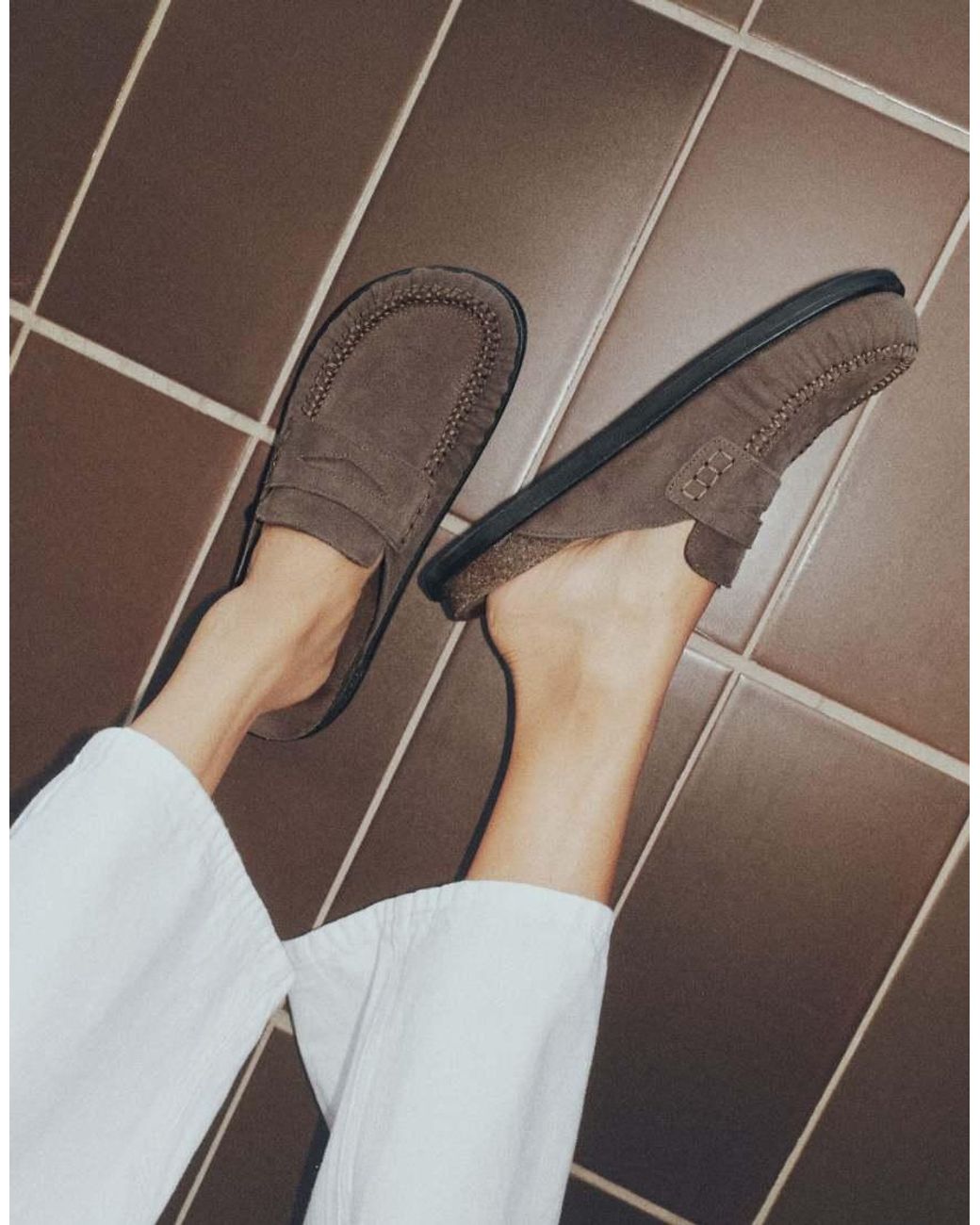 Pull&Bear Brown Gathered Trim Clogs