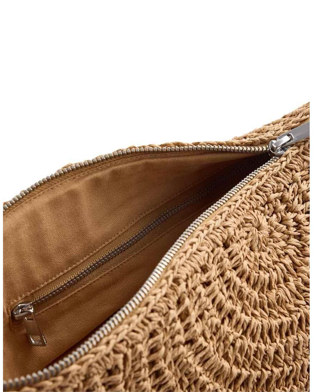 Oysho Natural Raffia-effect Bag