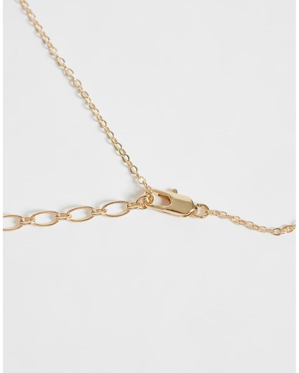 ASOS White Fine Chain Necklace With Round Pendant