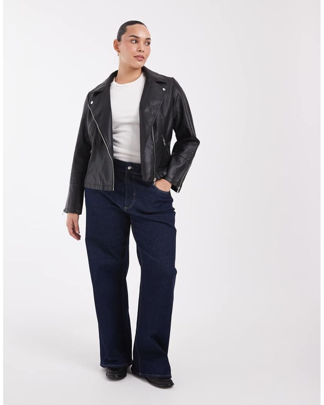 ONLY Black Faux Leather Biker Jacket