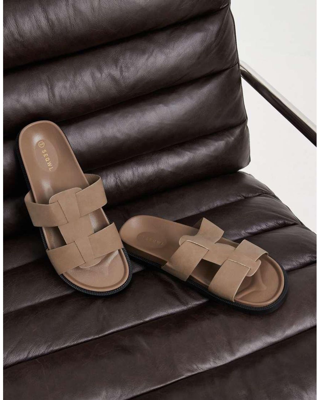 SEQWL Black Kidman Gladiator Style Sandals for men