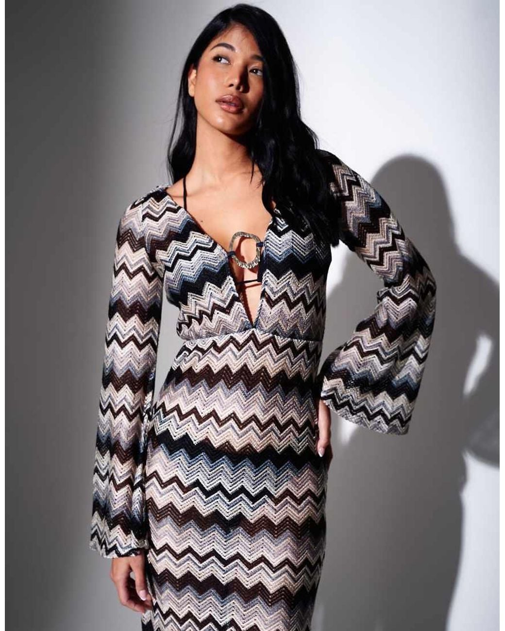 South Beach Black Crochet Maxi Kaftan