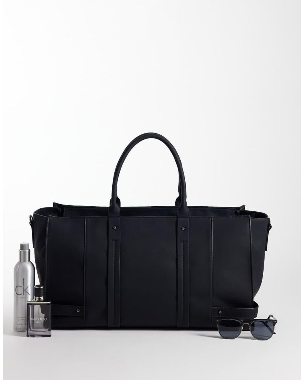 ASOS Blue Faux Leather Carryall Bag for men