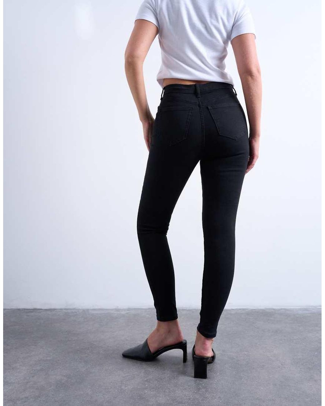 Topshop Hourglass Black Jamie High Rise Skinny Jean