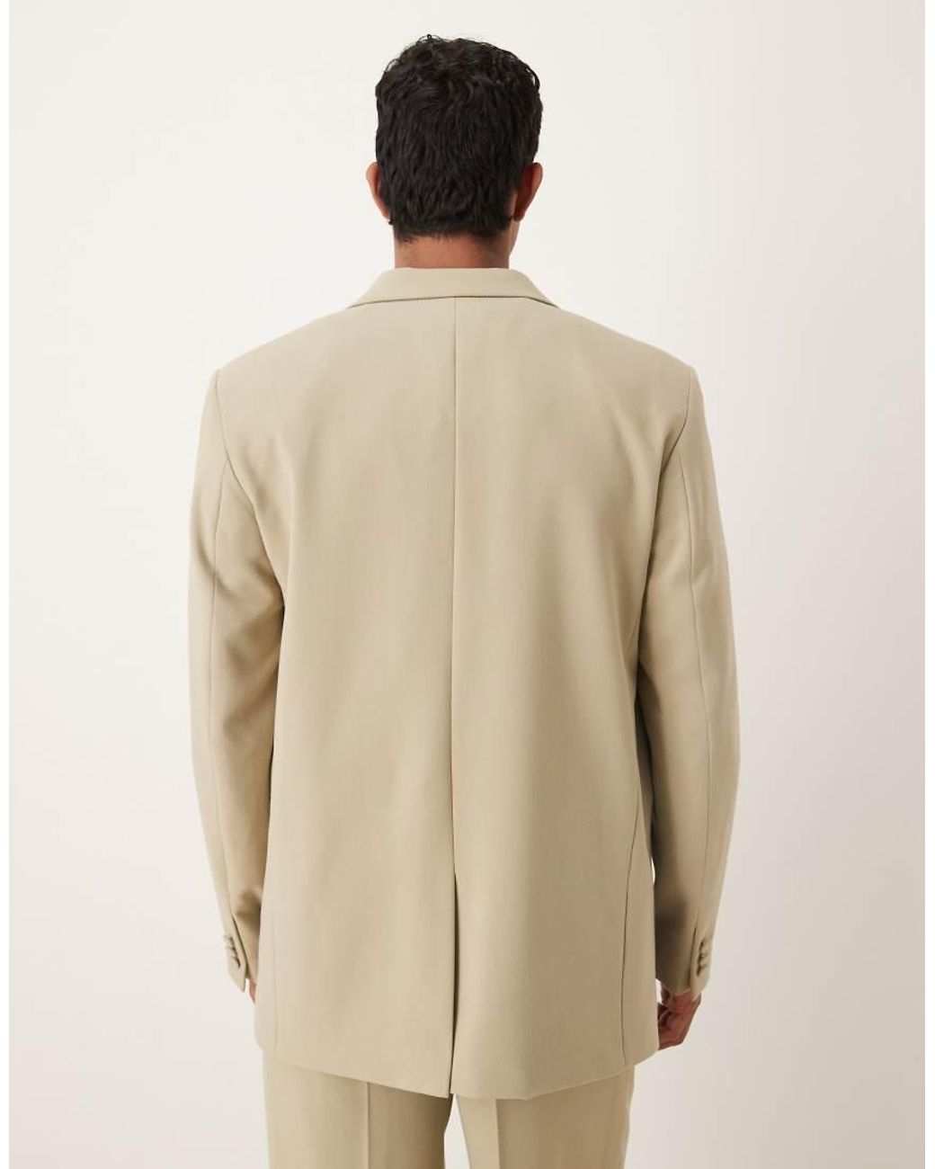 ASOS Natural Relaxed Longline Suit Jacket for men