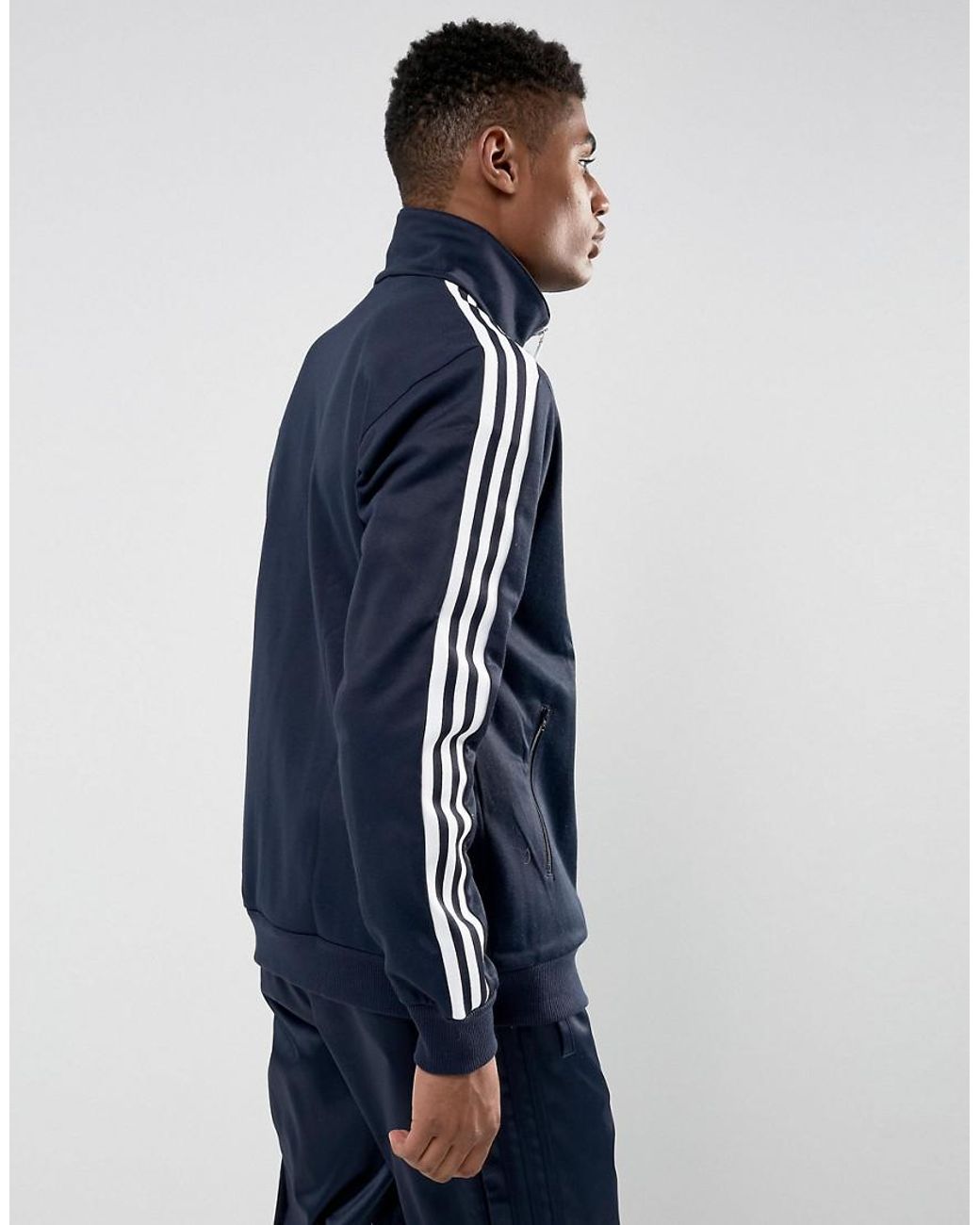 adidas Originals Beckenbauer Track Jacket In Navy Br2290 in Blue for Men |  Lyst