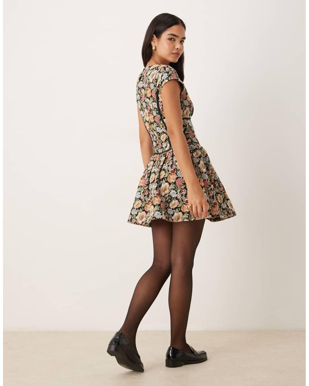 ASOS Natural Corset Sleeveless Mini Dress