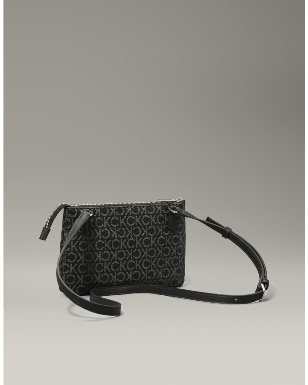 Calvin Klein Gray Cross Body Monogram Logo Bag