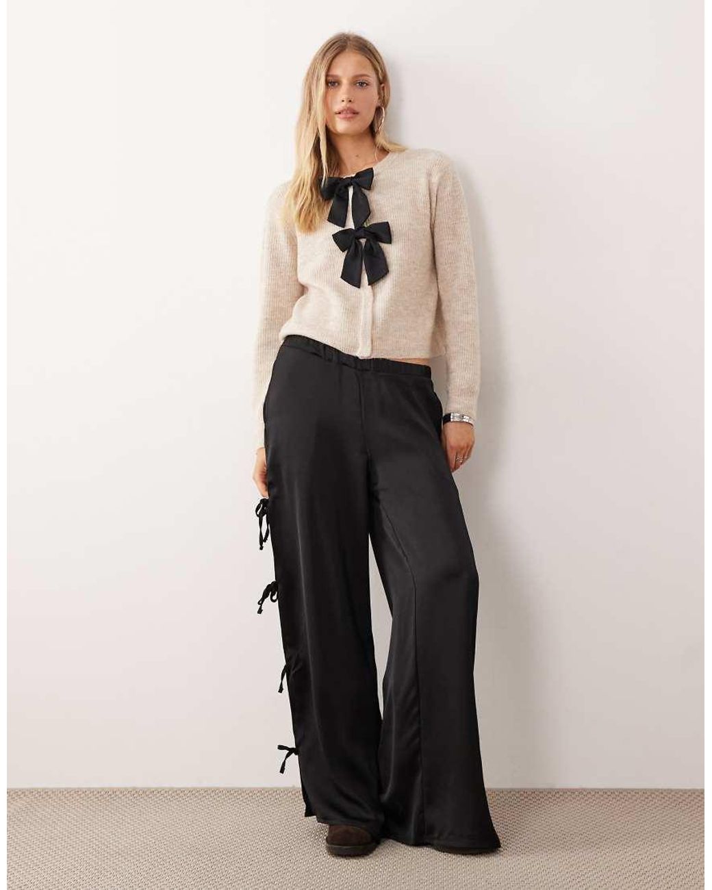 Jdy Natural Bow Details Knitted Cardigan