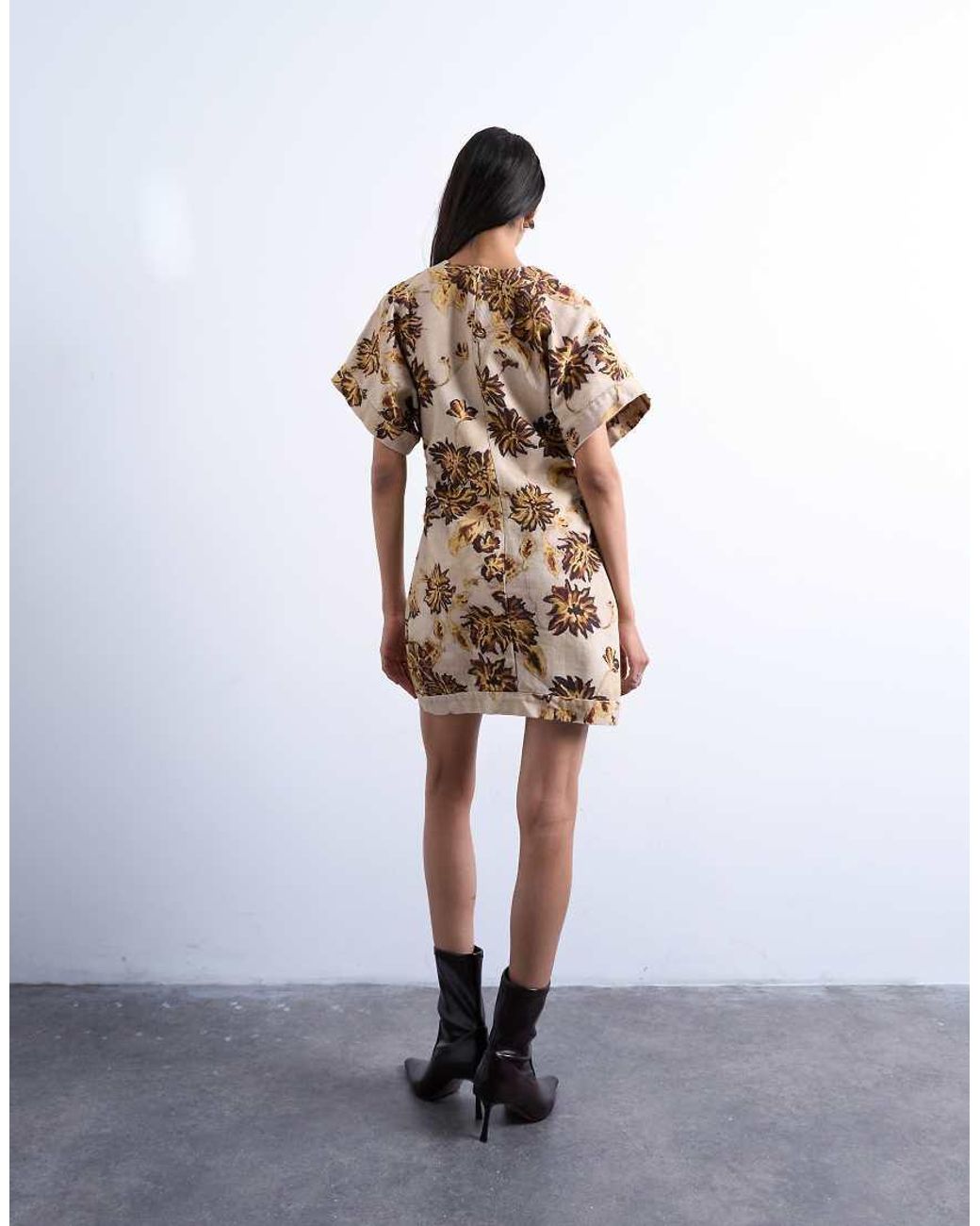 TOPSHOP White Heavy Twill Structured Mini Dress