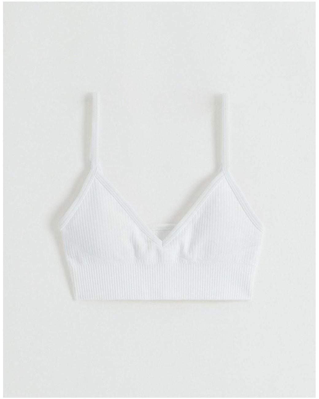 Aim'n Gray Ribbed Seamless Deep Cut Bra