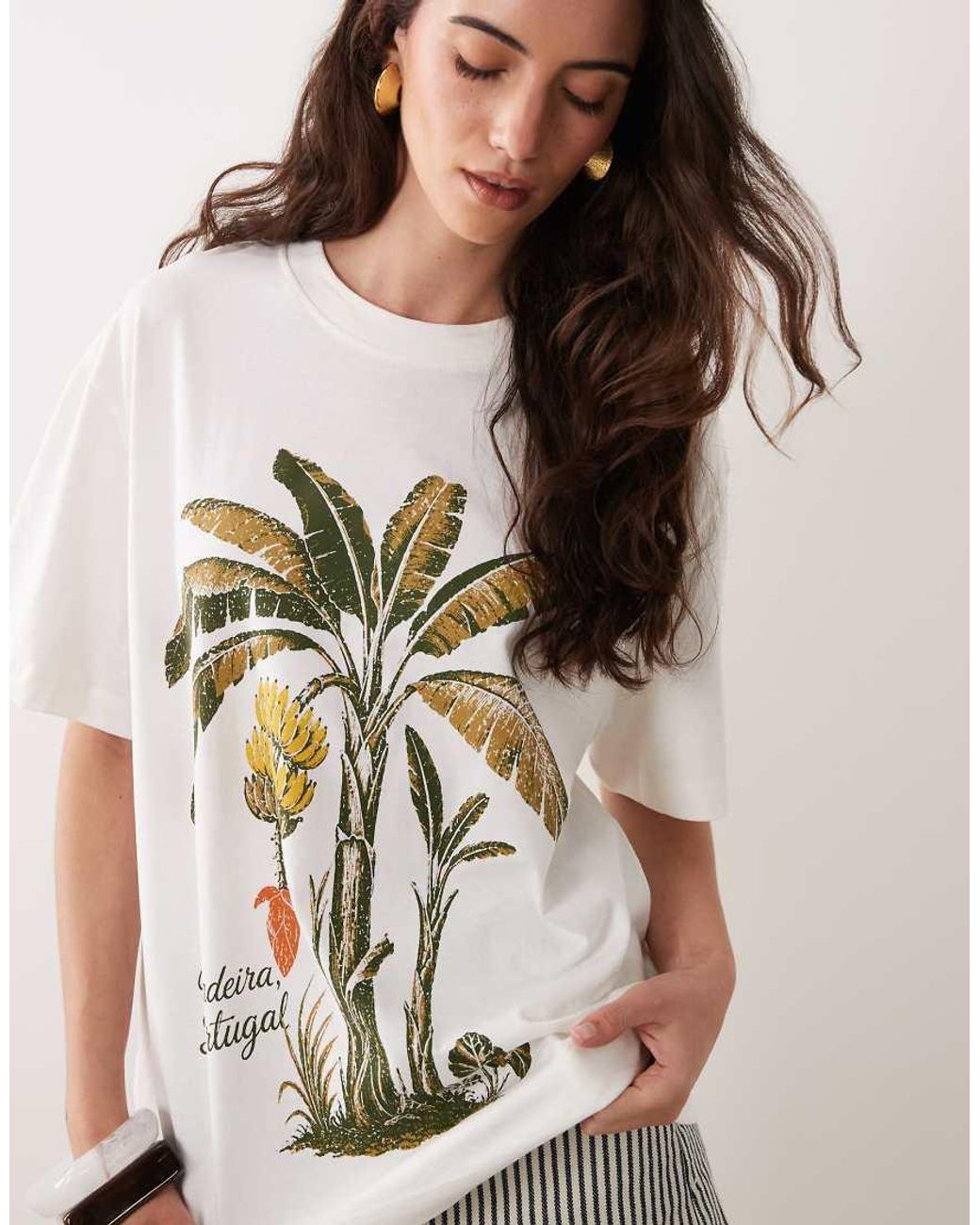 ASOS White Oversized T-shirt With Banana Tree Graphic