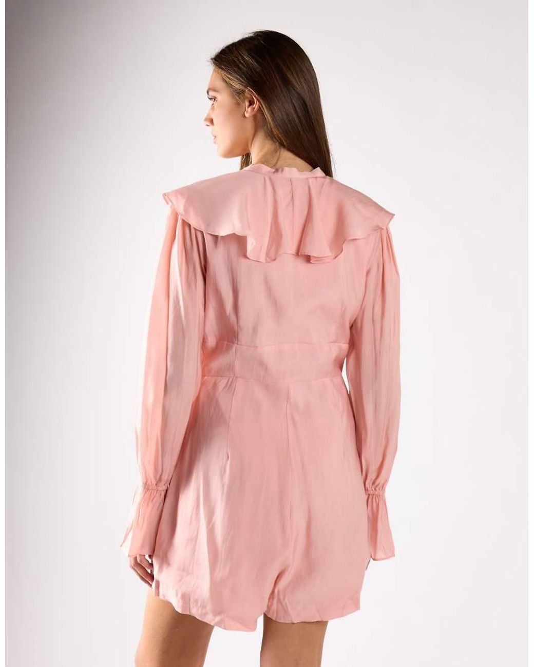 Glamorous Pink Loose Long-Sleeve-Playsuit