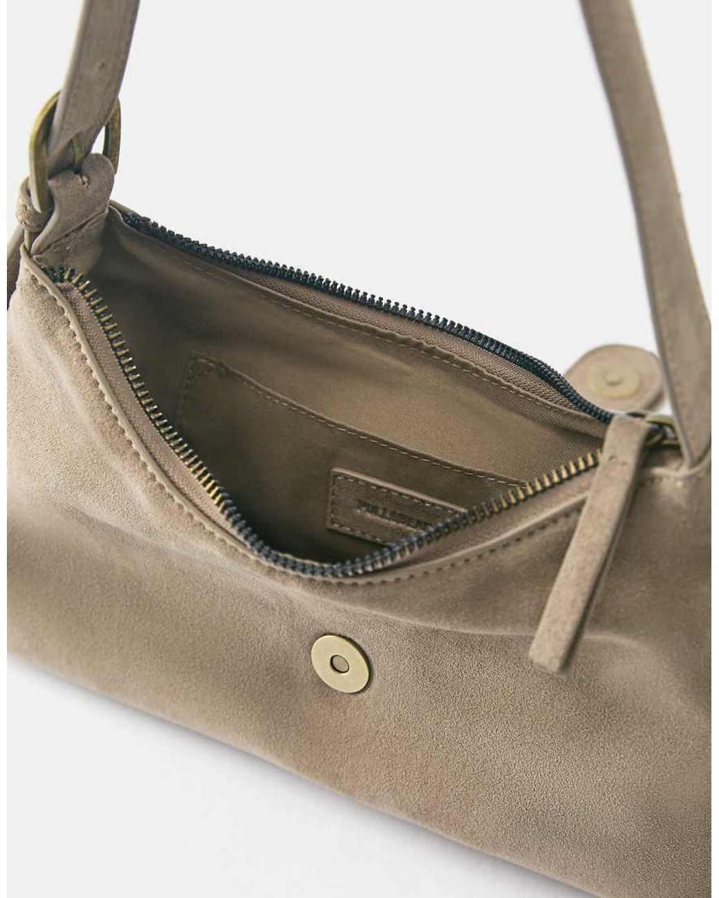 Pull&Bear Natural Buckle Shoulder Bag
