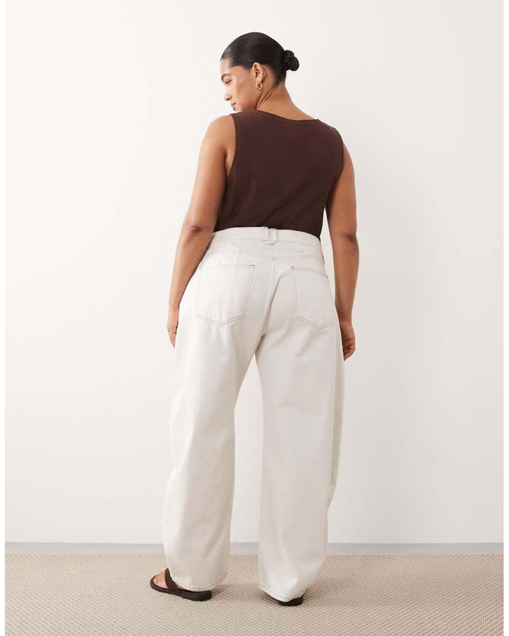 ARRANGE Brown Curve Tova Tapered Curved Leg Jean With Roll Hem