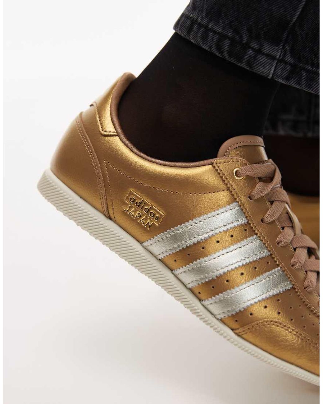 Adidas Originals Black Japan Trainers Metallic Gold And Silver Stripe for men