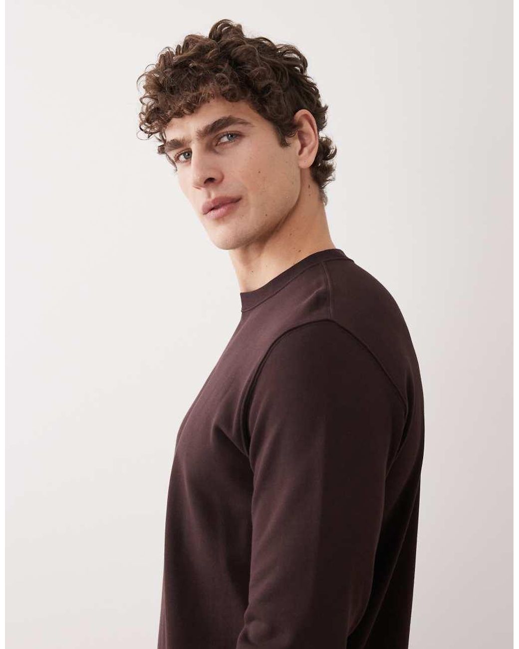 ARKET Blue Minimal Jersey Sweatshirt With Crew Neck for men