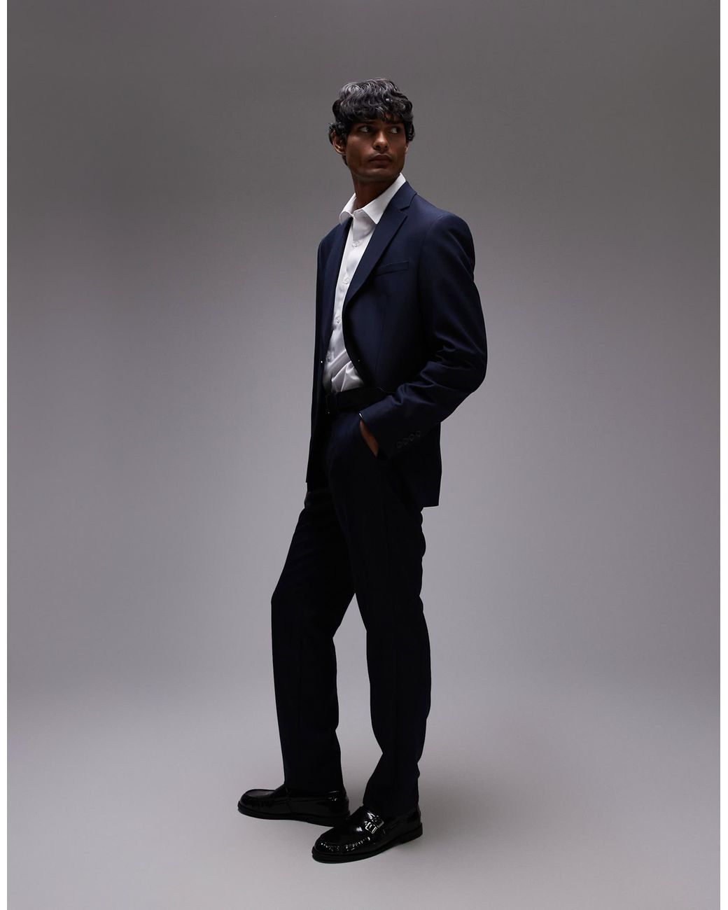 Topman Black Slim Suit Jacket for men