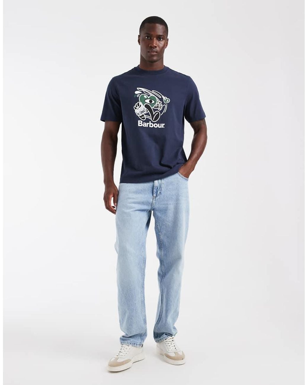 Barbour Blue X Mul 'gone Fishing' Short Sleeve Graphic T-shirt for men