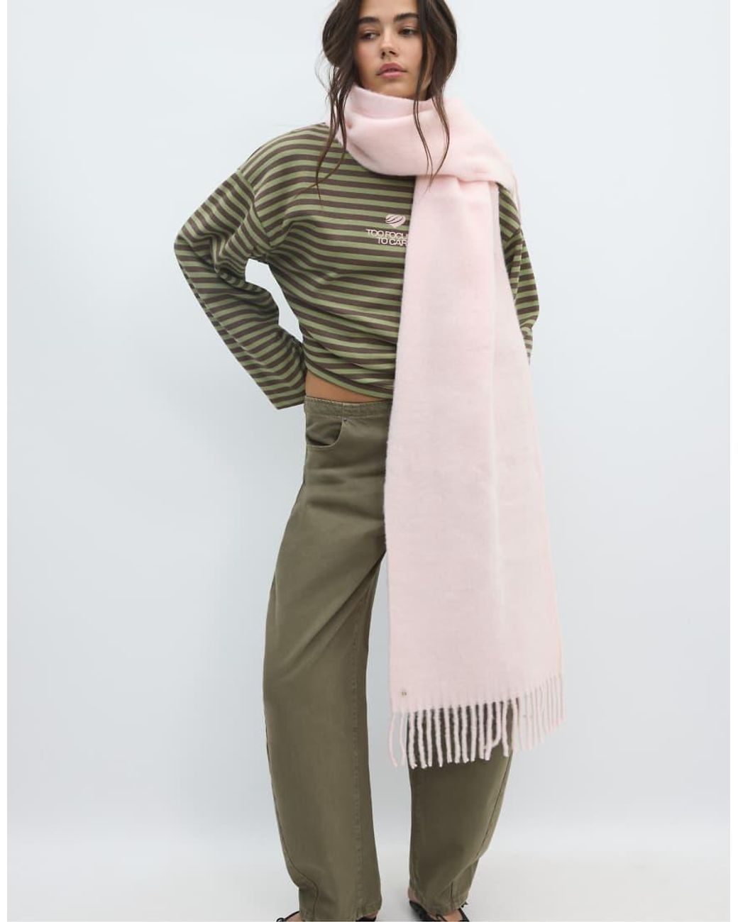 Stradivarius Middelzware Basic Sjaal in het Pink