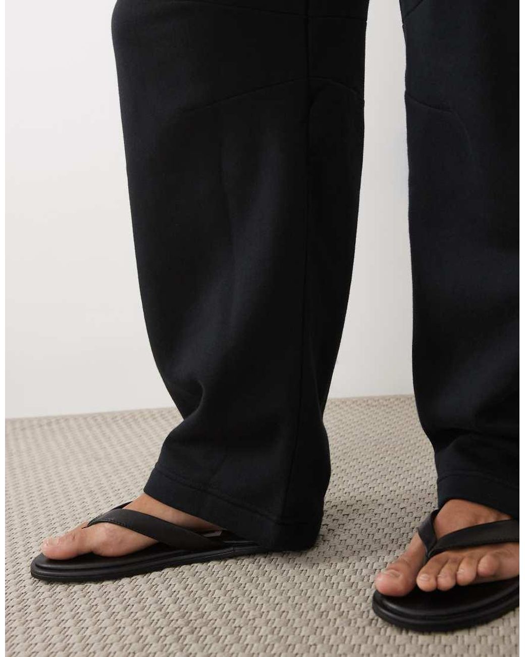 ASOS Black Asos Design Tall Barrel Leg Brushback Sweatpants