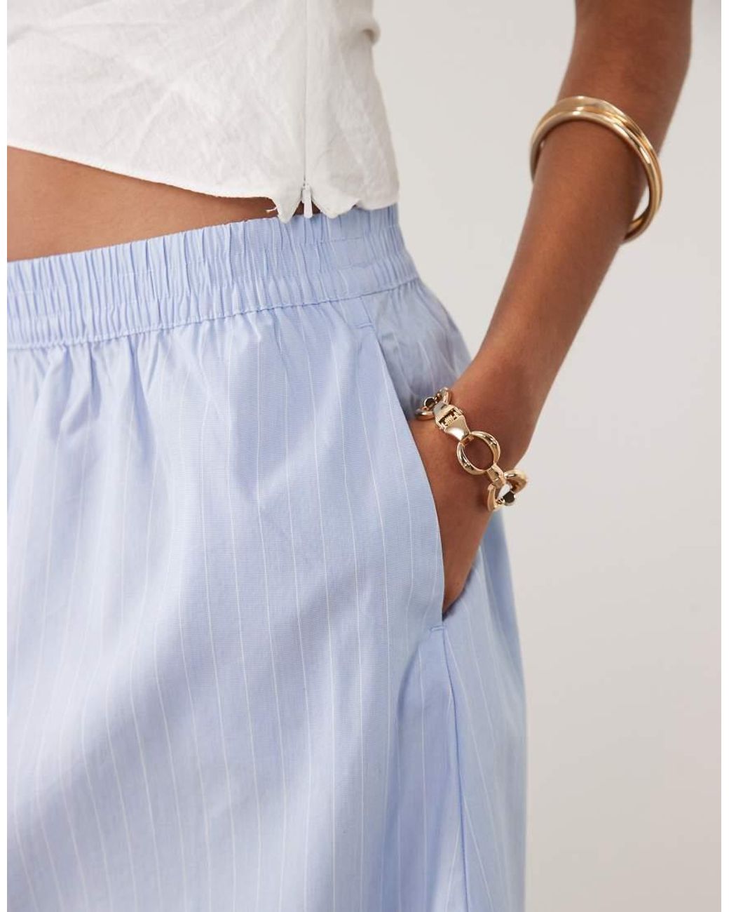 Jdy White Poplin Maxi Skirt