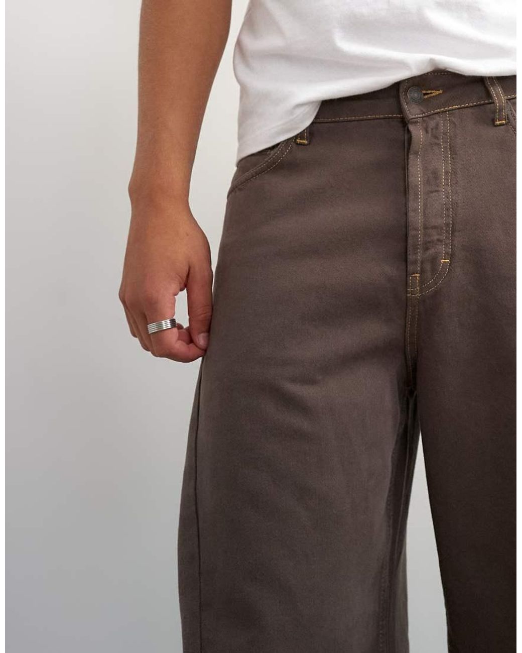 Topman White Rigid Barrel Fit Jean for men