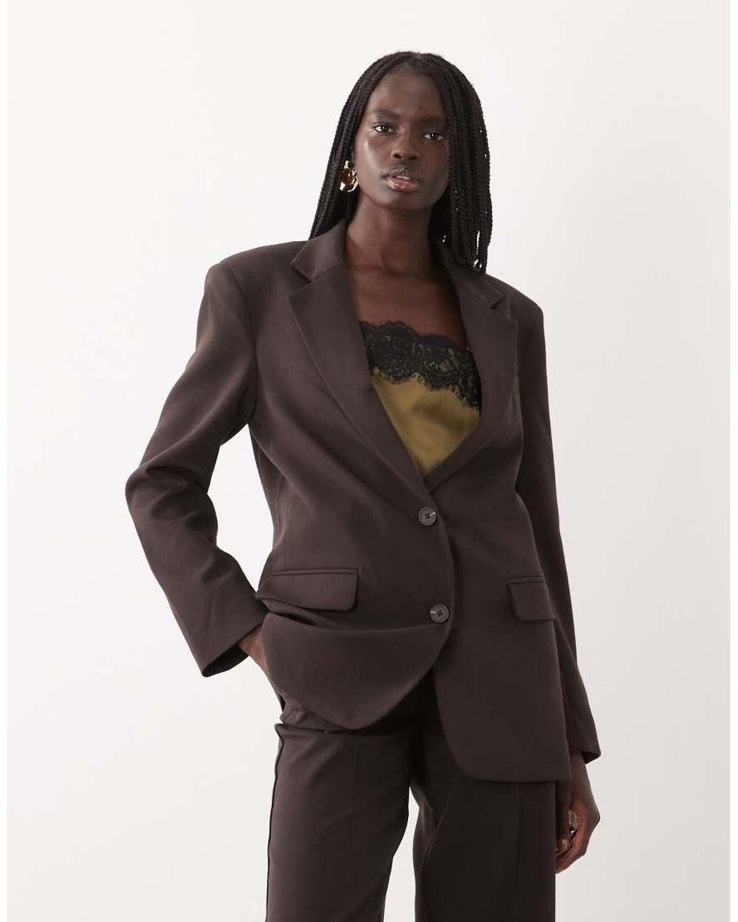 Jdy Brown Tailored Blazer Set