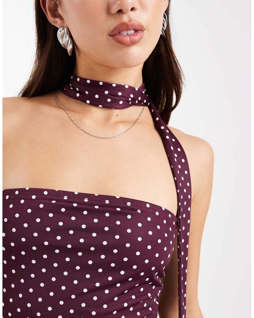 Miss Selfridge Red Bandeau Scarf Top