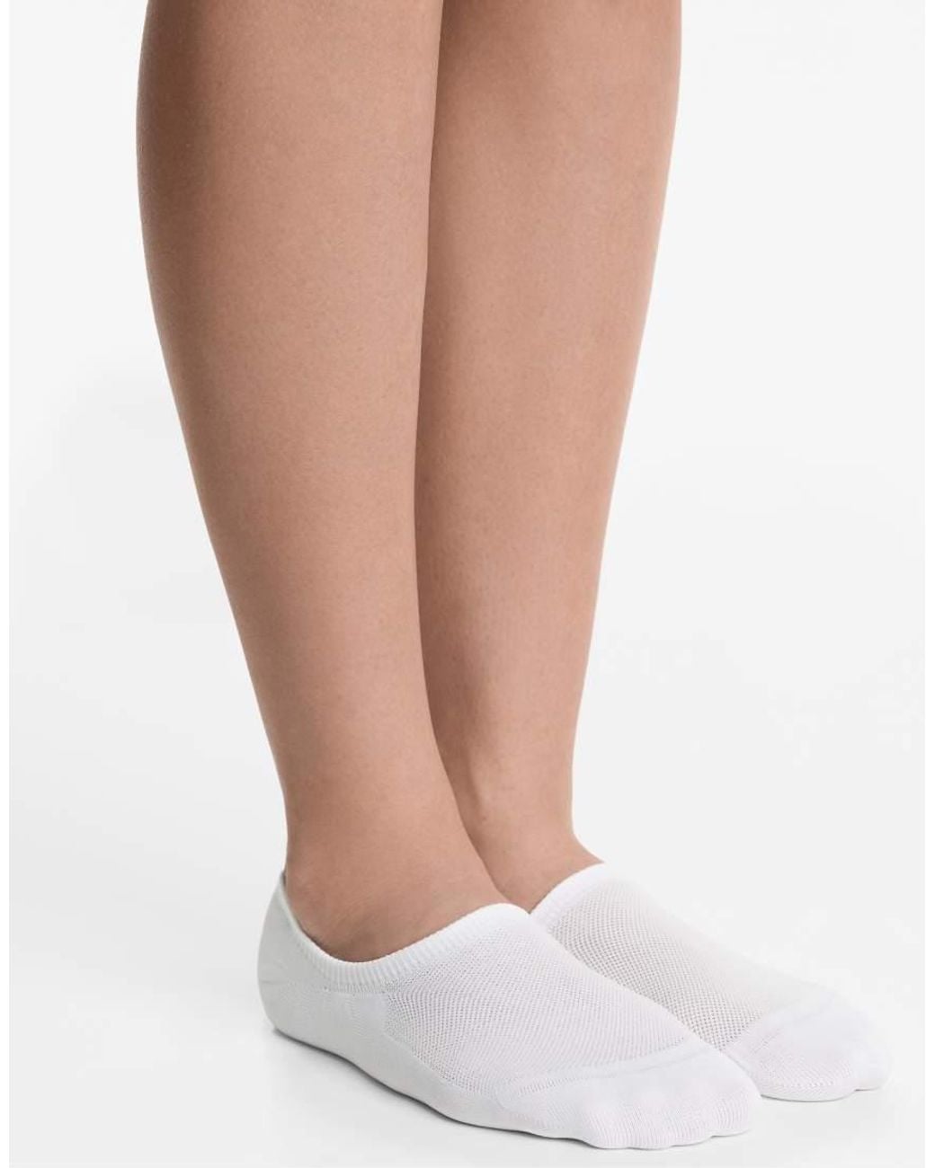 Oysho White 3 Pairs Of High-Cut Invisible Polyamide Blend Sports Trainer Socks