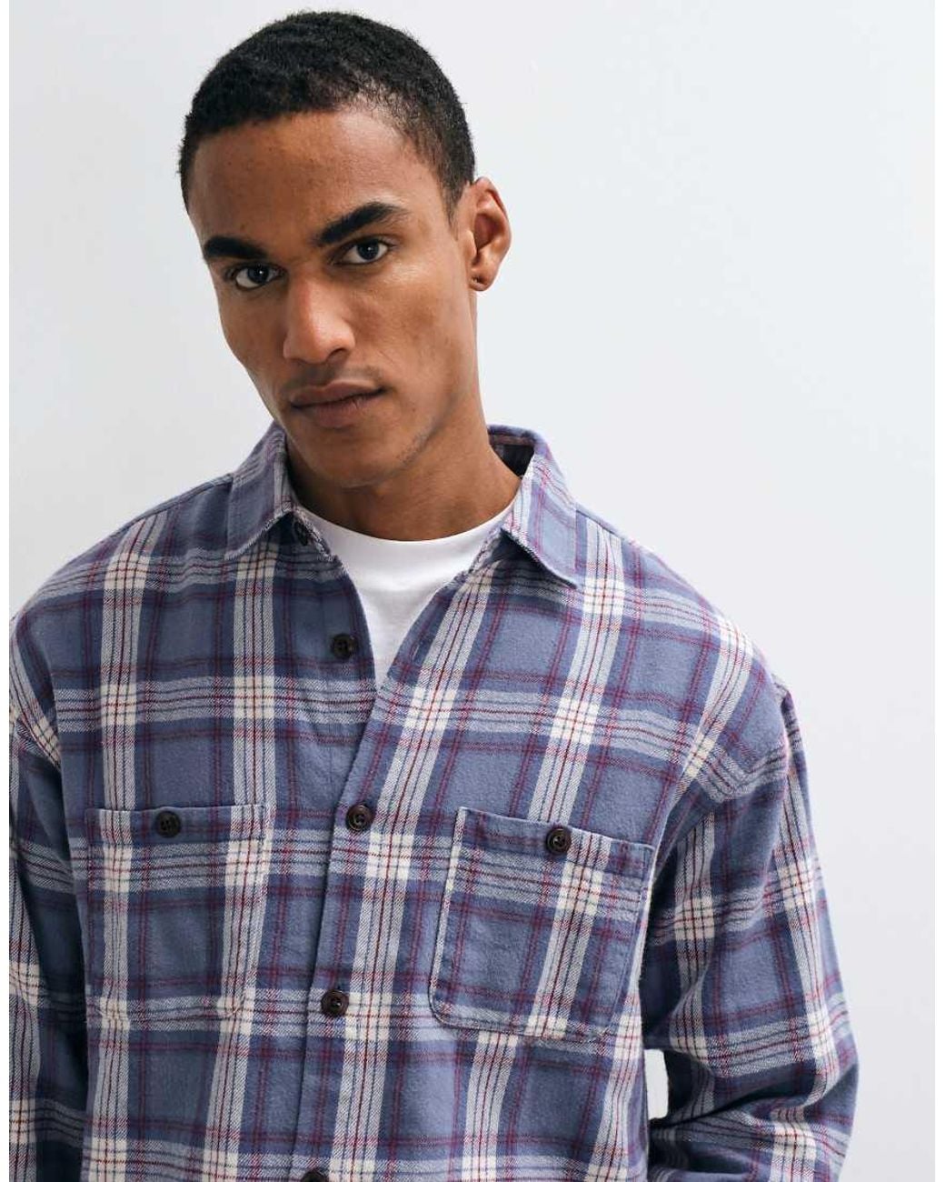Cotton On Blue Richmond Long Sleeve Shirt for men
