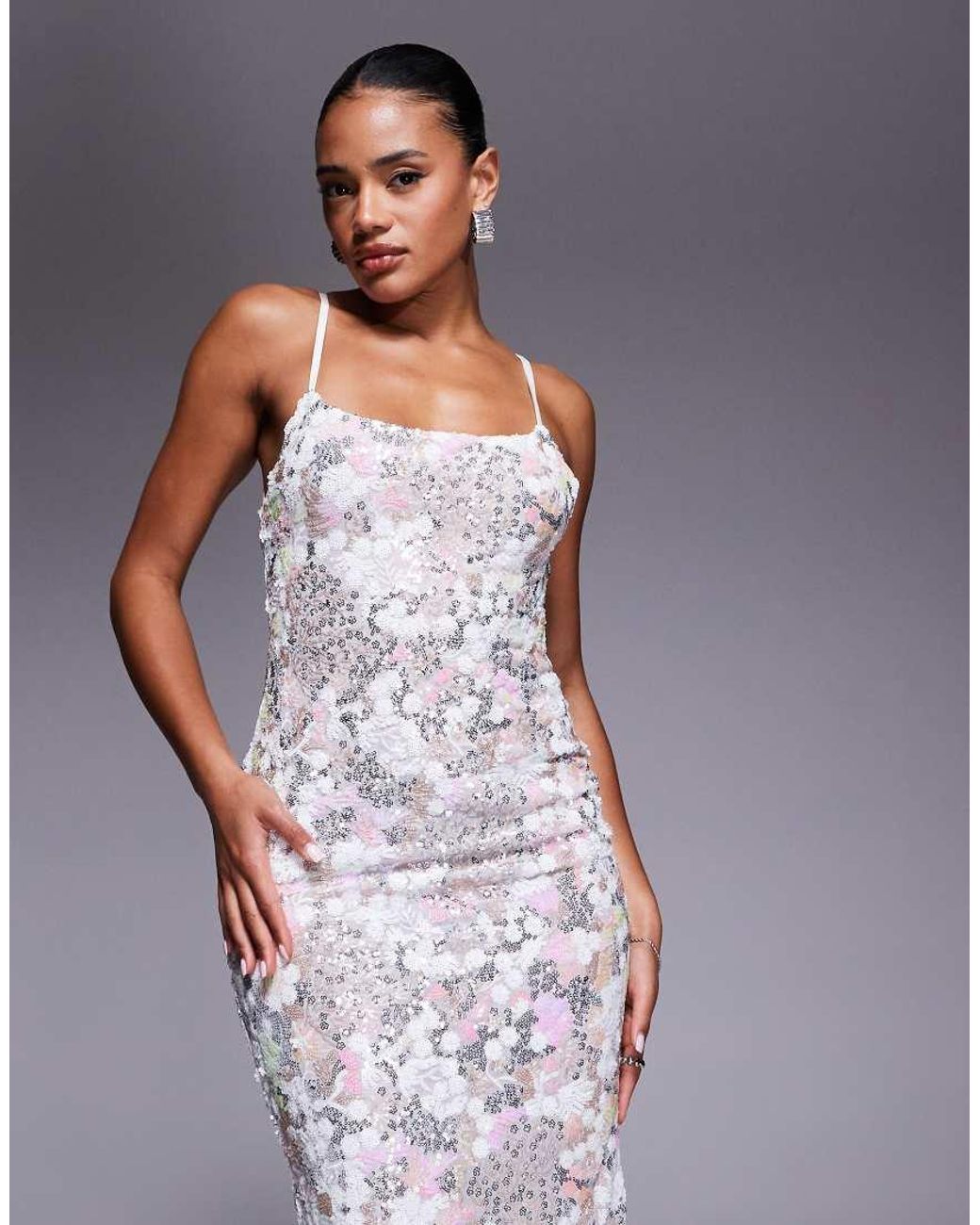 oh polly silver glitter dress Miss Me Sequin Mini Dress | SILVER | Womens main image 1