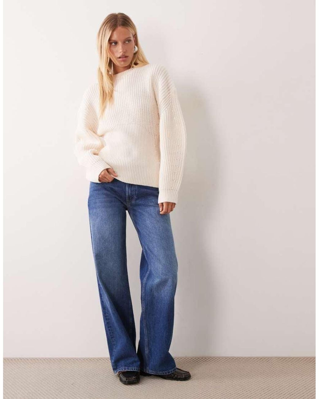 ASOS Natural Banana Sleeve Waisted Sweater