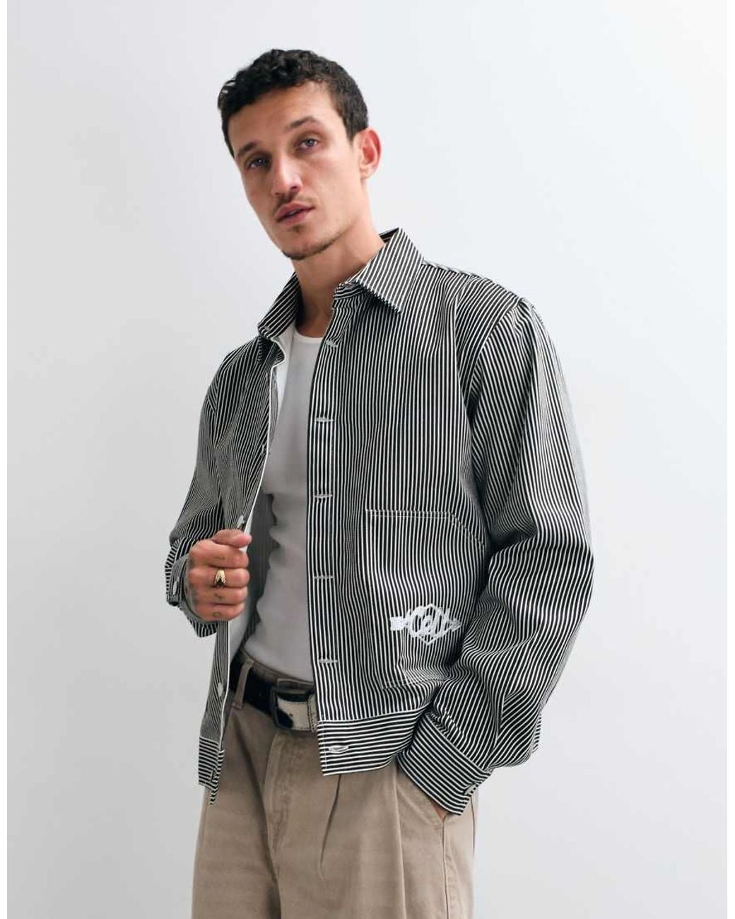Colt MCR Gray Colt Boxy Fit Button Up Chore Jacket for men