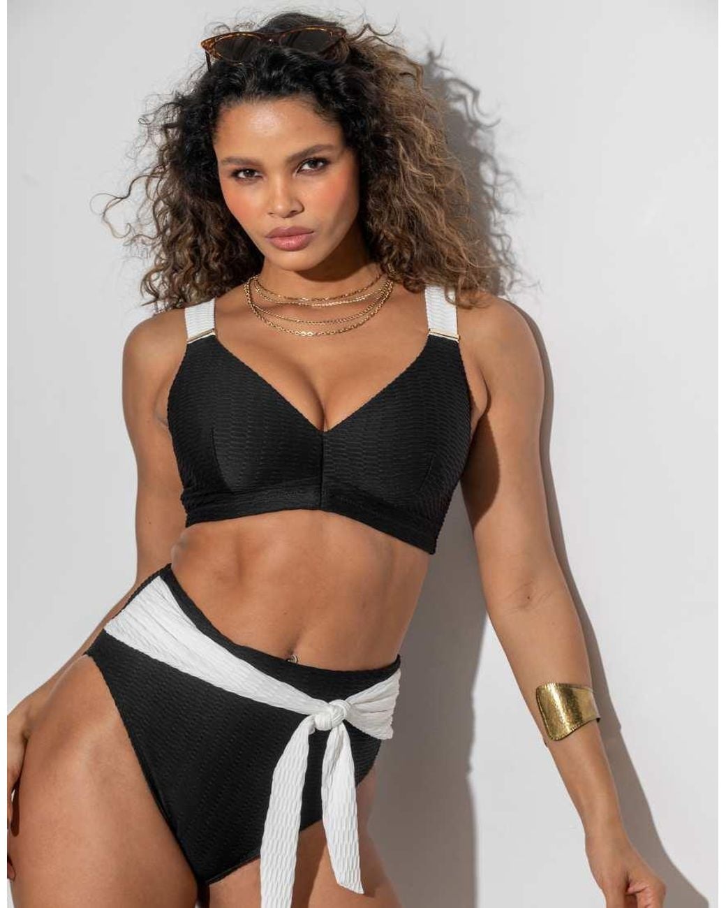 Pour Moi Black Acapulco High Waist Belted Control Brief