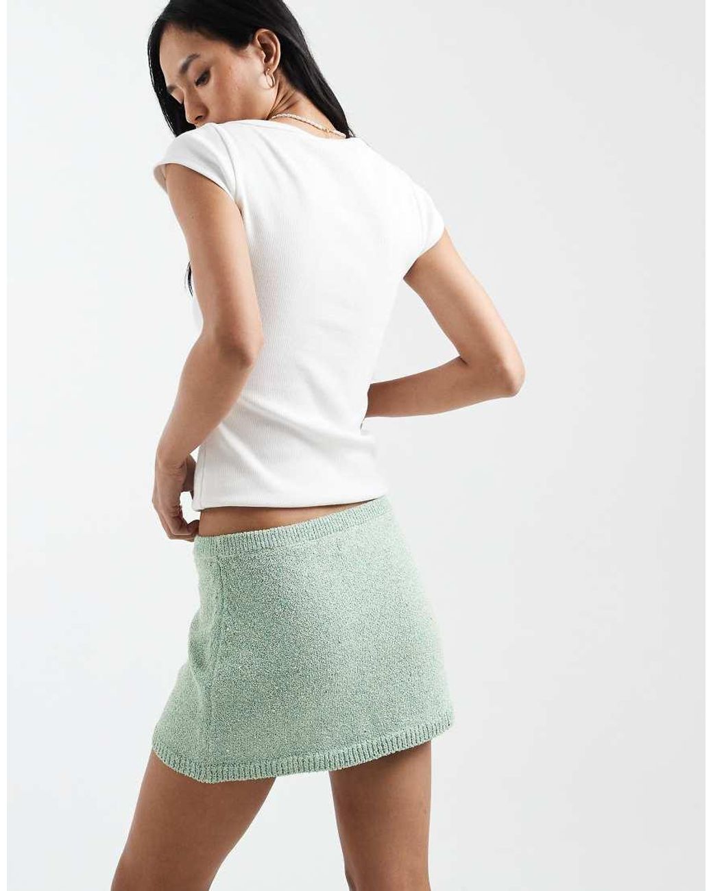 Cotton On White Sparkle Knit Mini Skirt